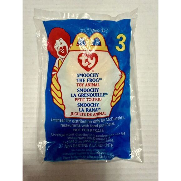 Ty‎ Mini Beanie Baby Smoochy The Frog No. 3 McDonalds 1999 Factory Sealed - Picture 1 of 2